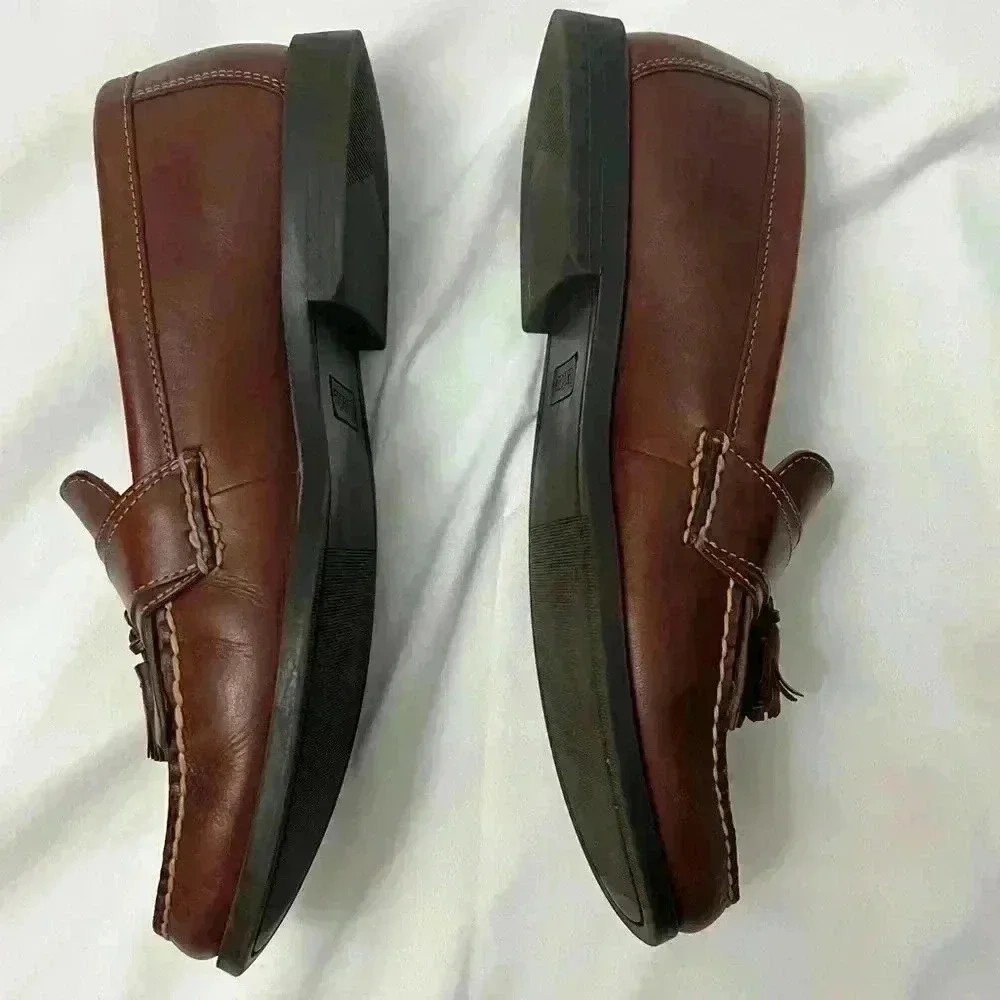 Dexter- Men’s Tassel Loafers-Leather- Brown- 11